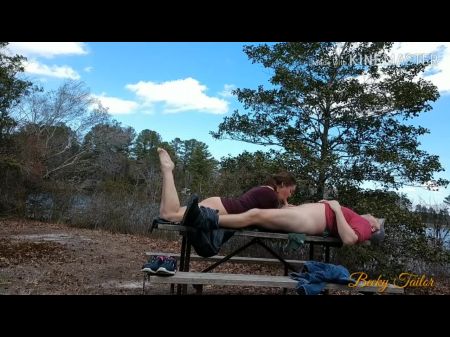 sister outdoor creampie picnic table