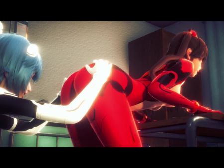 evangelion hentai asuka scissoring rei