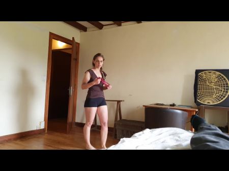 step sister jerks off brother in a blue room