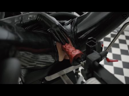 self bondage female masturbation in latex