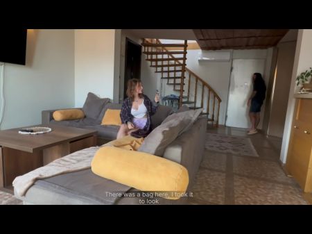 daughter and step dad on sofa